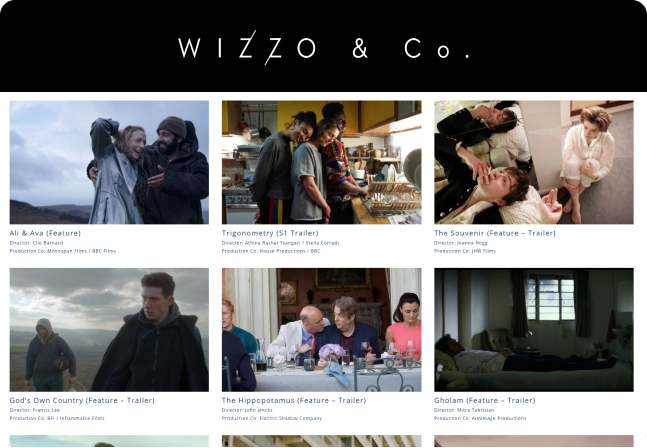 Multiple media resources displayed in a branded reel.